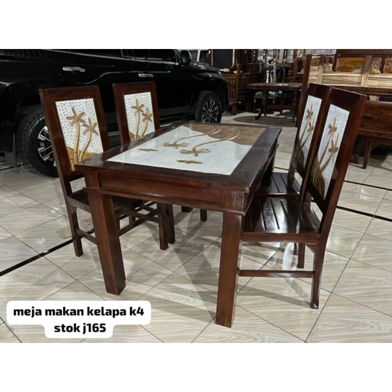 Meja makan kayu jati 4k