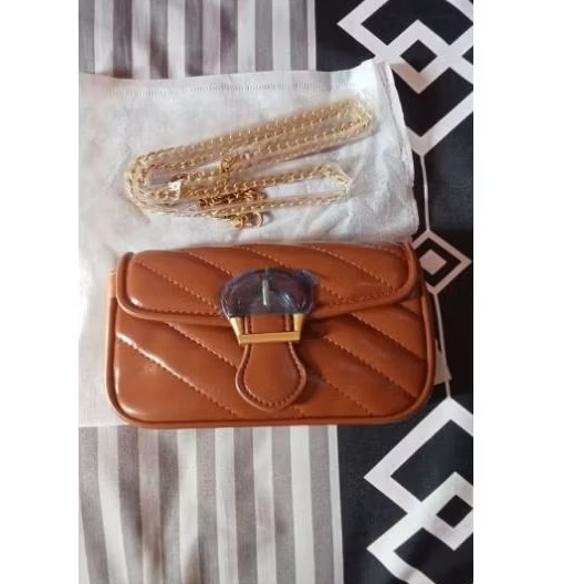 Tas Selempang Rantai Coklat PL