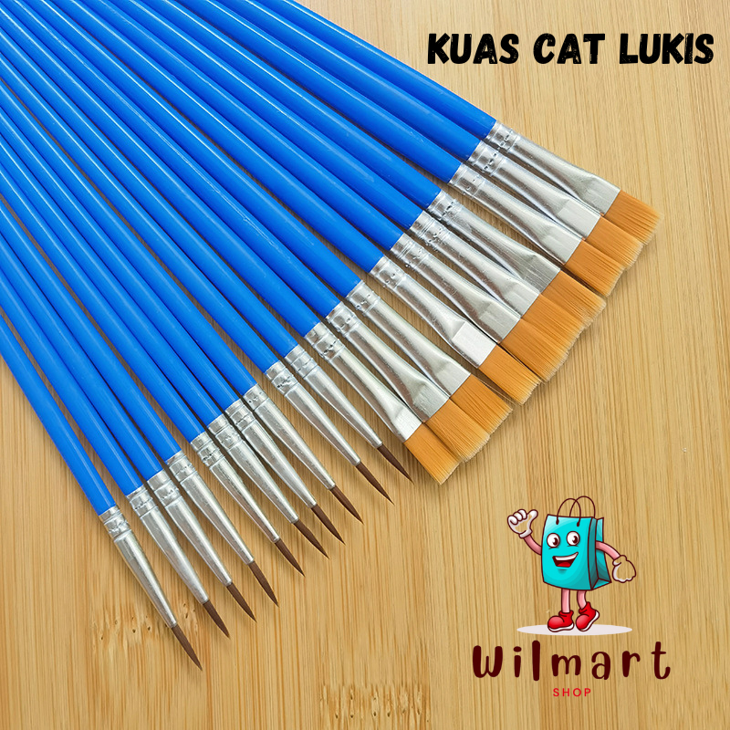 

Kuas Lukis Satuan 1Pcs Round Dan Flat / Kuas Cat Lukis / Brush Paint By Number / Kuas Nylon
