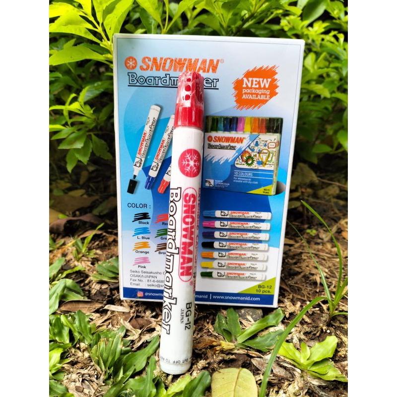 

Spidol Whiteboard BG12 Snowman warna merah isi 12 pcs
