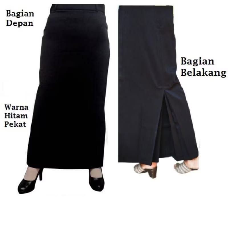 ROK HITAM PANJANG SPAN || ROK HITAM USIA REMAJA DEWASA|| ROK SEKOLAH ROK KULIAH ROK KERJA
