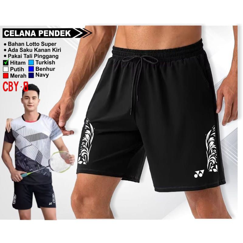 CELANA PENDEK BADMINTON PRIA - CELANA PRIA OLAHRAGA BULUTANGKIS YY UNISEX JUMBO / BAWAHAN CELANA PRI