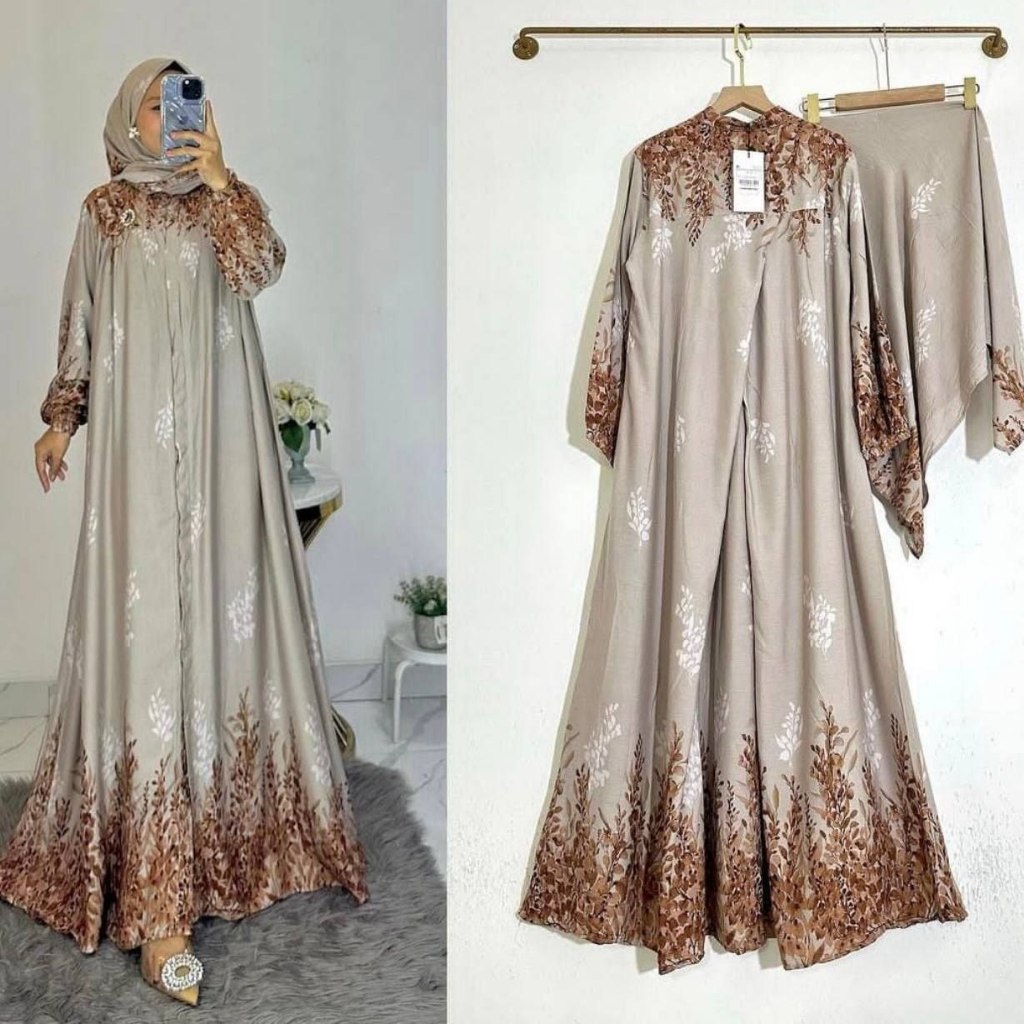 Gamis free hijab rayon diamond ori - Gamis Kekinian set hijab - Gamis rayon diamond - Gamis premium