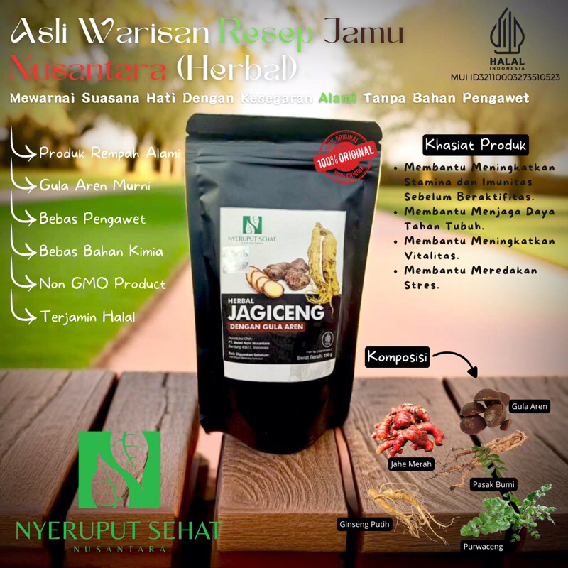 Jamu Kuat Herbal (Jahe Merah,Gingseng Putih,Purwaceng,Pasak Bumi,Gula Aren)