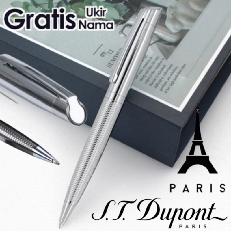 

Ballpoint Mewah Adventure St Dupont Silver Brush Gratis Grafir Nama Dan Box Exlusive