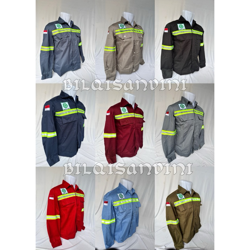 wearpack atasan safety/baju safety/kameja atasan safety/baju lapangan/baju tambang mmm