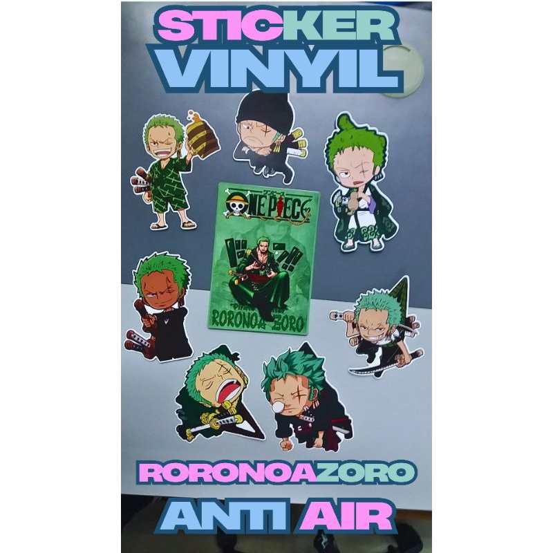 

sticker roronoa zoro/ marimo/ onepiece/ stiker chromo/ stiker vinyl anti air
