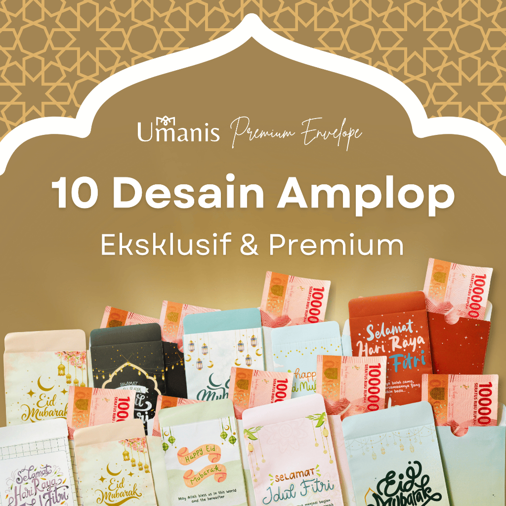 

AMPLOP LEBARAN EXCLUSIVE – Amplop Idul Fitri, Amplop lebaran murah, Ramadan Kareem, Ukuran Besar, Tanpa Lipat, Desain Eksklusif, Motif Unik, Kualitas Premium - Umanis Premium Envelope
