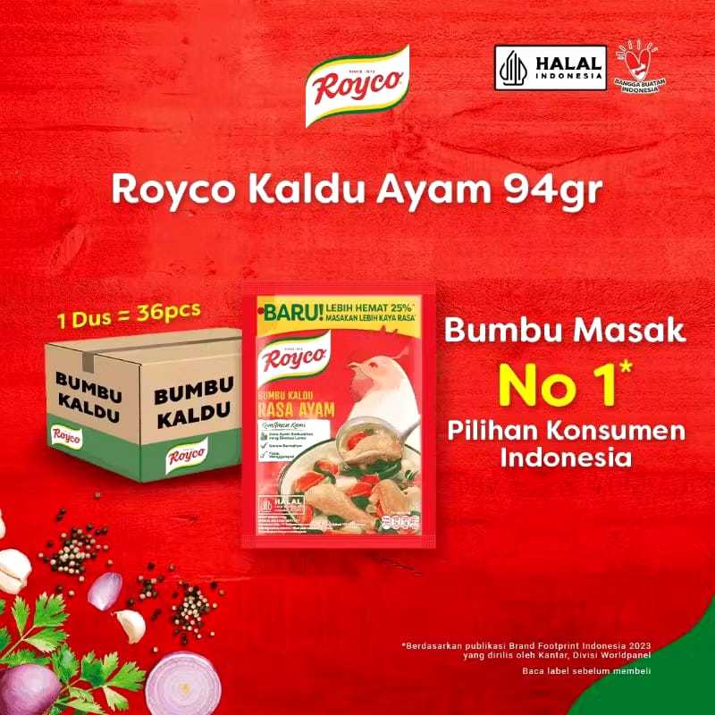 

[ 1 Karton Isi 36pcs ] Royco Bumbu Kaldu Rasa Ayam 94gr
