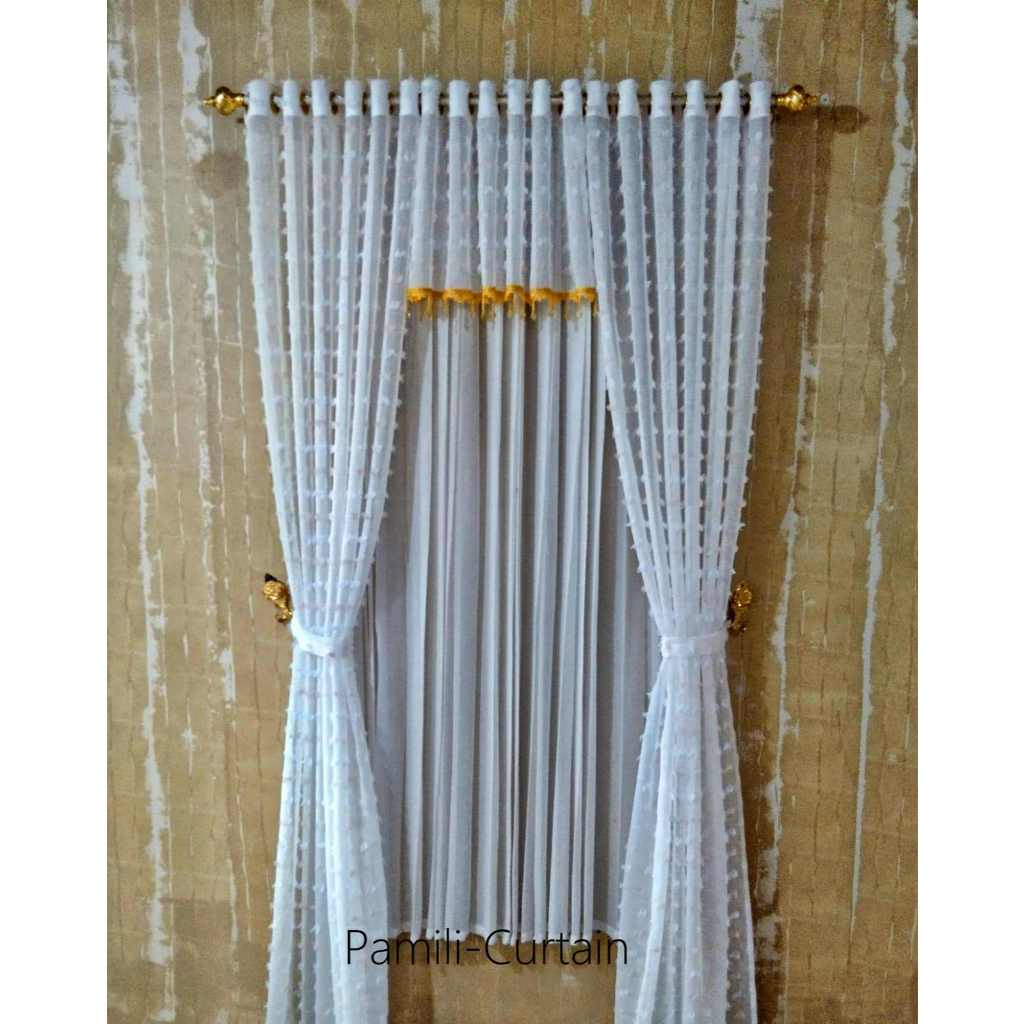 RB 1 Set Gorden Poni Jendela Atas Pintu Tengah Ruang Tamu Panjang 250 Cm 135 Cm Gorden Mewah Dan