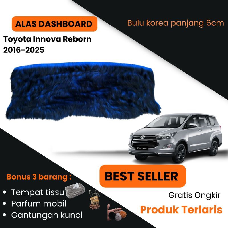 Alas Cover karpet dashboard toyota Innova reborn 2016-2025 bulu korea panjang