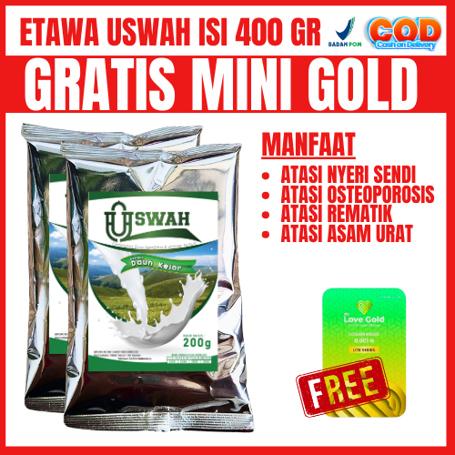 

Susu Kambing Etawa USWAH Bubuk Original Full Cream Tanpa Gula Penggemuk Badan Tidak Bau Amis untuk Nyeri Sendi Rematik Asam Urat Pengapuran Tulang 400 Gr GRATIS Mini Gold