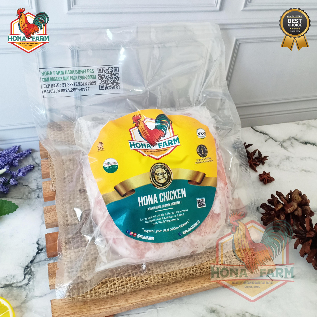 

Hona Farm Dada Boneless Ayam Organik Probiotik Mini Pack (200-250gr)