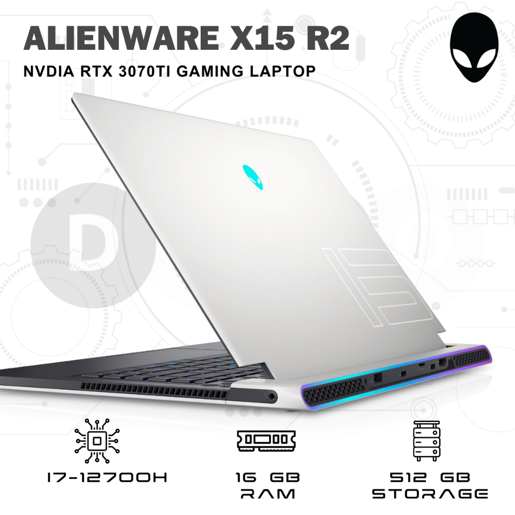 ALIENWARE GAMING LAPTOP X15 R2 RTX 3070TI I7 GEN 12 16GB RAM 512GB SSD
