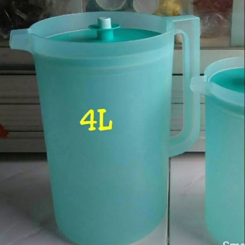 Diskon  Teko pitcher jumbo 4 liter  Tupperware eceran  1 pcs ungu / merah / tosca.