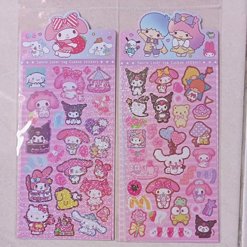 

Stiker Gliter Hologram Besar Motif Sanrio Kuromi Melody Cinnamorol