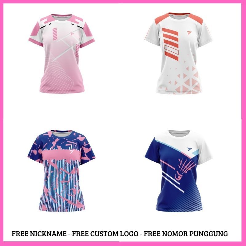 Neo Jersey Baju Kaos Jersey Olahraga Badminton Wanita Custom Printing Jersey Bulutangkis Wanita Jers