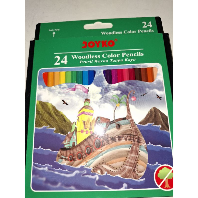 

Joyko Pensil Warna 24 Warna. Color Pencil Long CP-104