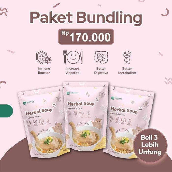 

Promo 7.7 Herbaleo - Paket Bundling Herbal Soup For Kids Appetite Booster (3 pcs)