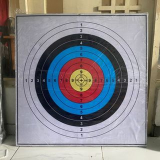 BANTALAN PANAH UKURAN 100X100CM TEBAL 5CM FREE FACE TARGET SUDAH TERPASANG SASARAN PANAHAN TARGET PA