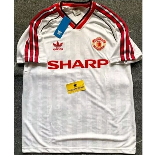 BAJU JERSEY EMYU MANCHESTER MU RETRO 1988 88 1989 1990 89 90 AWAY 3RD 1987 87 86 BLOKECORE SKENA