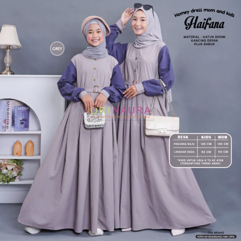 GAMIS COUPLE IBU DAN ANAK HAIFANA COUPLE BY ORINAURA