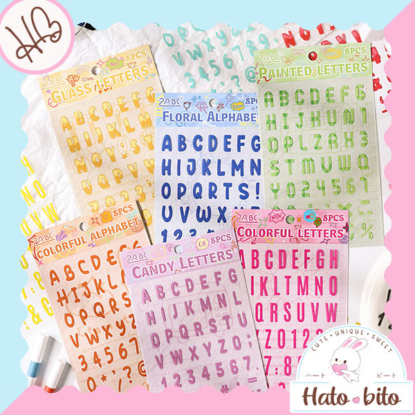 

Rainbow alphabet sticker deco stiker huruf diy journaling stiker alfabet estetik HB1866