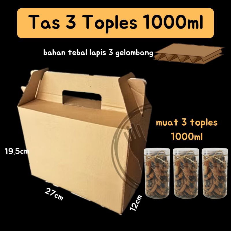 GABLE TOPLES TAS TOPLES 3 TABUNG 1000ML TAS KERTAS GABLE JINJING 3 TOPLES TABUNG 1000ML