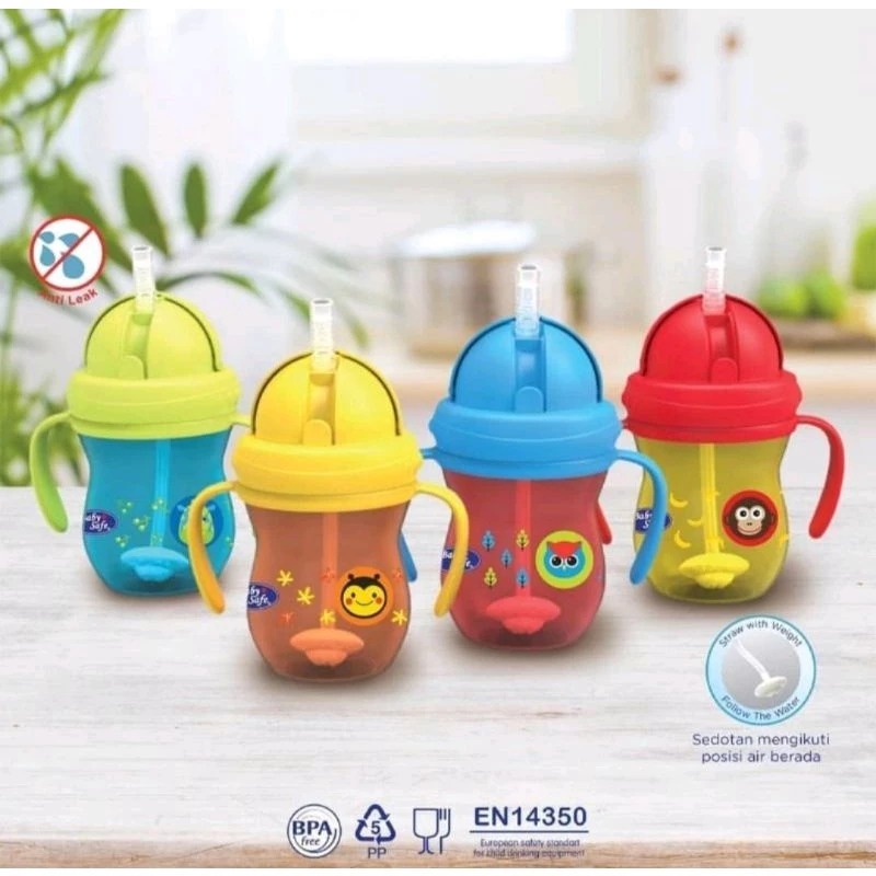 

Baby Safe Training Cup Weighted Straw Botol Minum Anak 270ml SK019 I Botol Minum Anak