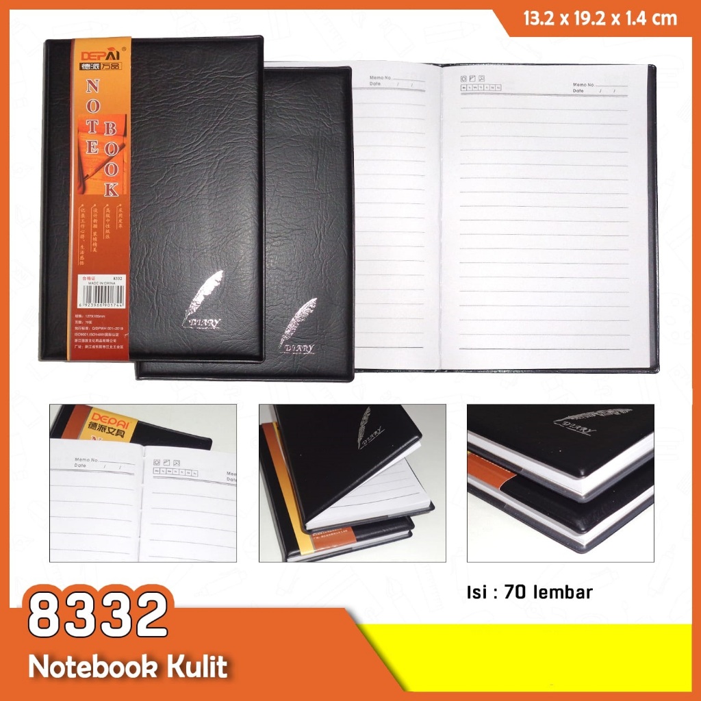 

Buku Catatan Agenda Diary kulit Leather Cover Notebook 8332