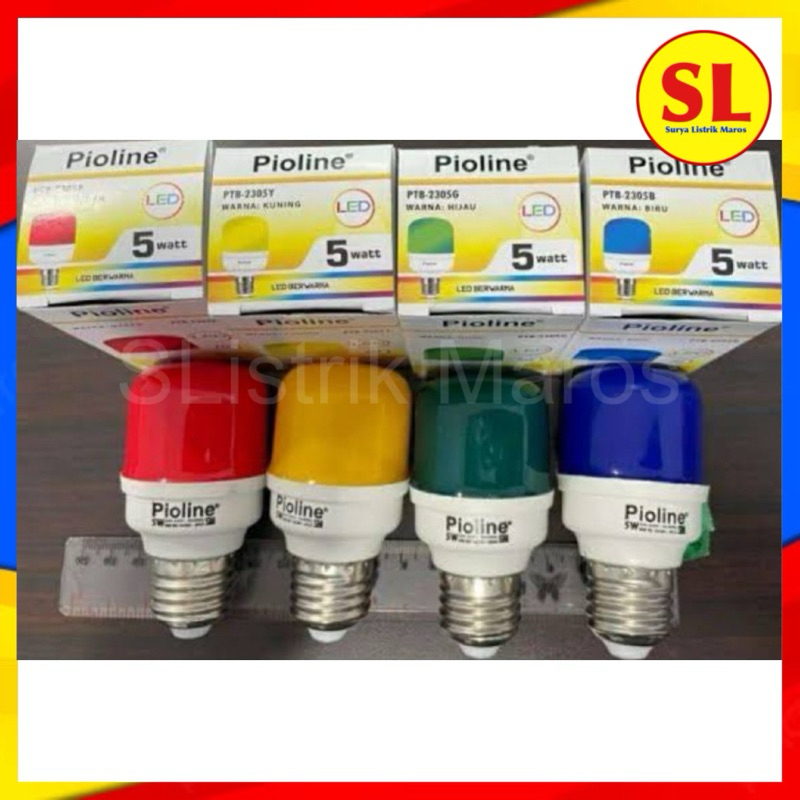PIOLINE LAMPU LED 5 WATT BANYAK WARNA