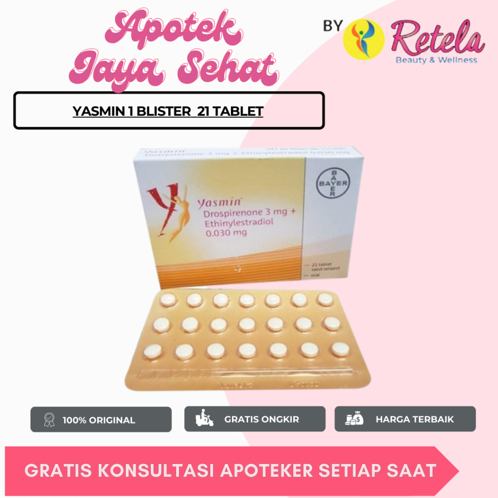 YASMIN 1 BLISTER  21 TABLET / PIL KB KECANTIKAN