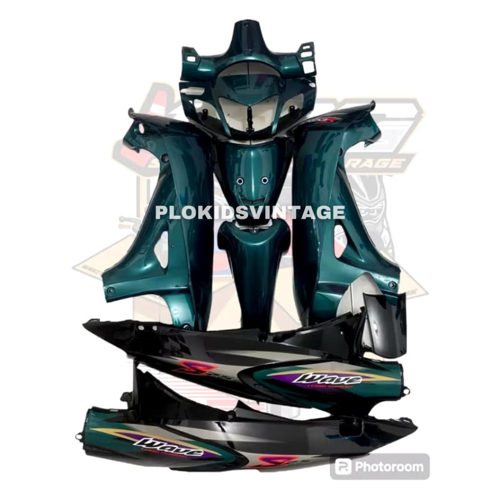 BODY HALUS HONDA KARISMA D 125 HIJAU BOTOL SET STRIPING WAVE CUSTOM