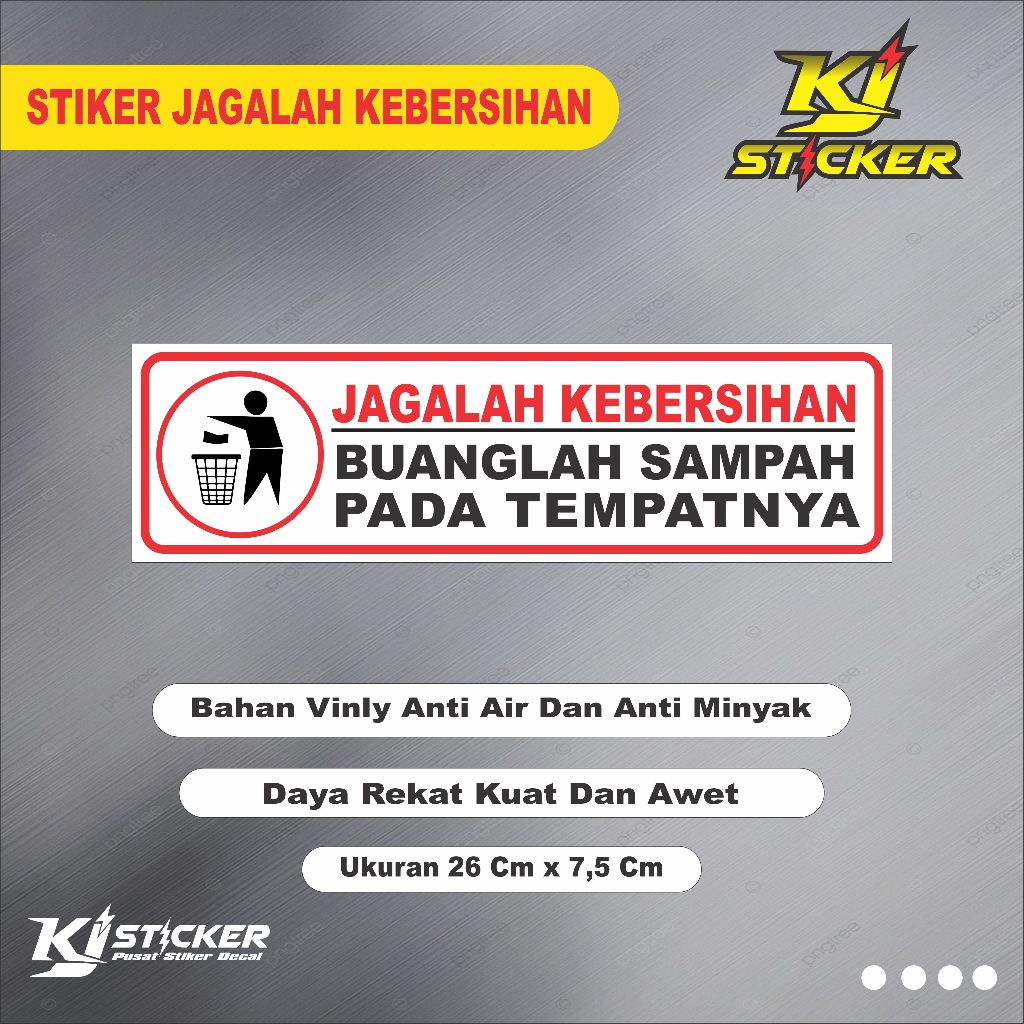 

Promo Stiker Vinyl Anti Air Jagalah Kebersihan Jangan Buang Sampah Sembarangan / Stiker Buang SampahDeskripsi Produk