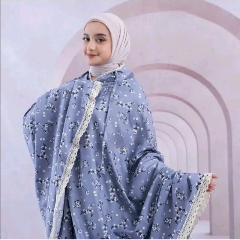 Mukena Dewasa Katun Motif Premium  Mukena Travel 2in1 Motif Bunga Printing Terbaru 2025