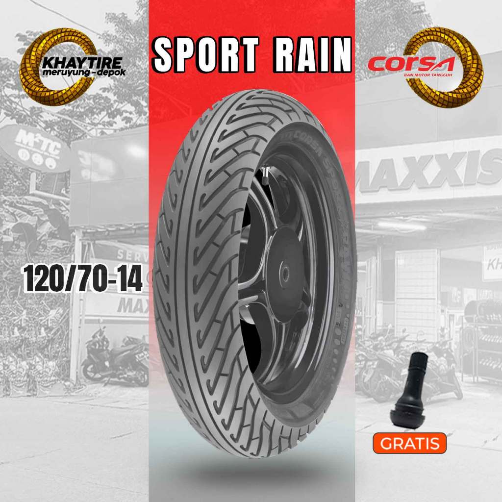 Ban Belakang Motor HONDA PCX CORSA SPORT RAIN 120/70 Ring 14 Tubeless
