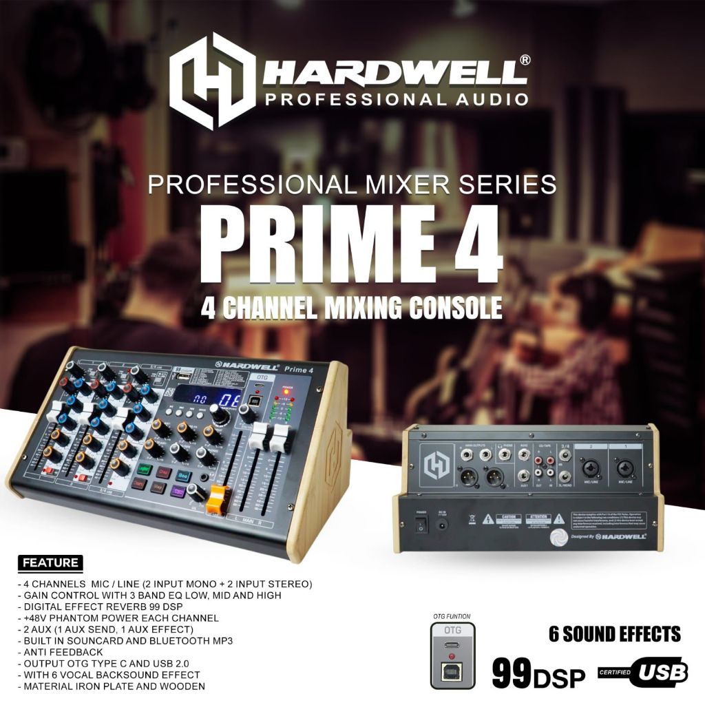 Mixer Audio 4 Channel Hardwell Prime 4 Original Mixer Hardwell Prime4 Hardwell Prime-4