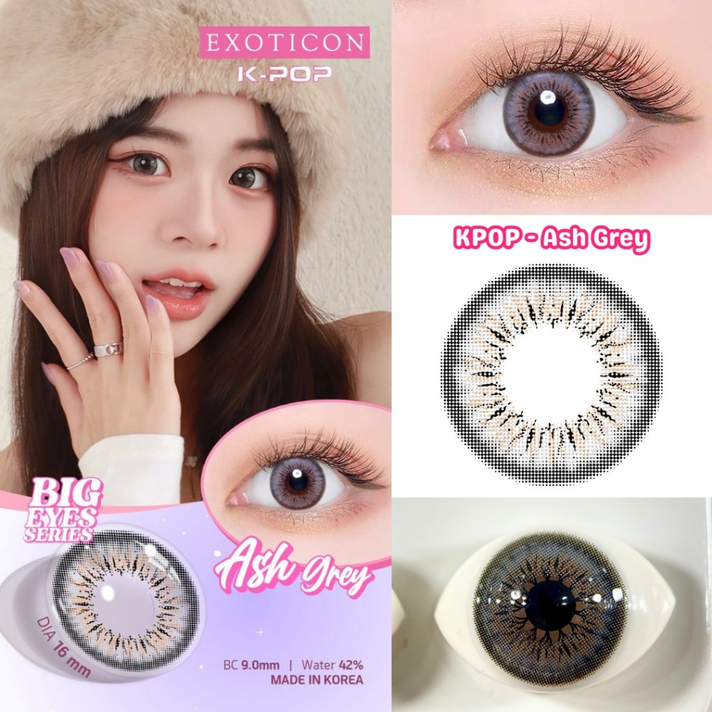 Softlens K-POP Ash Grey by Exoticon Diameter 16mm - Soflen Soplen Softlen