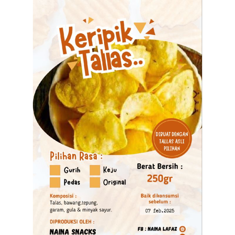 

Keripik talas naina snack renyah,gurih