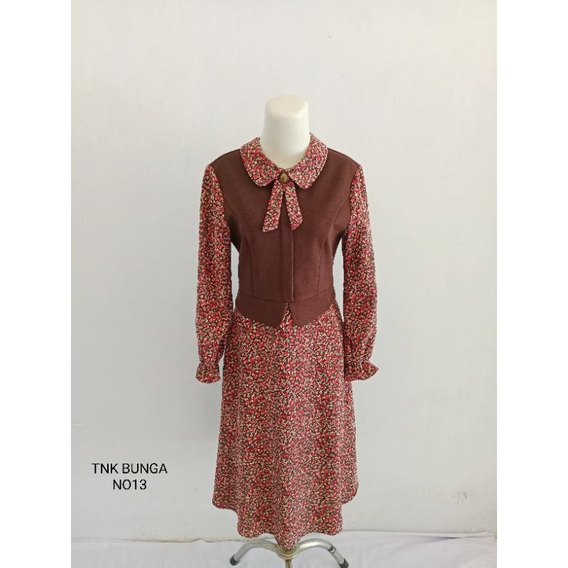 TNK Bunga No13/Dress Gamis Wanita/tunik korea/tunik import premium