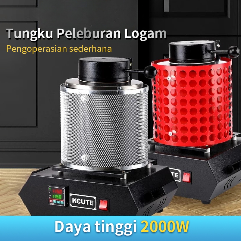 Tungku Peleburan Logam 3kg / Mesin Tungku Digital Listrik Dengan Graphite Crucible Untuk Memproses P