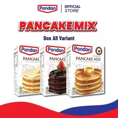 

Pondan Pancake Mix 250g - Fluffy & Lezat! Varian Original, Coklat, Keju