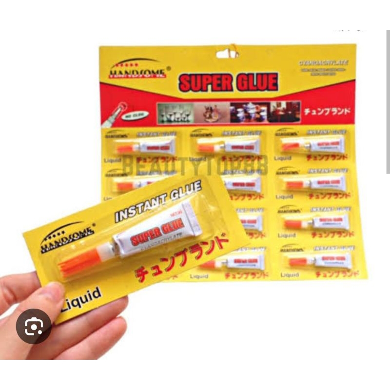 

lem super glue 12 pcs / 1 lembar