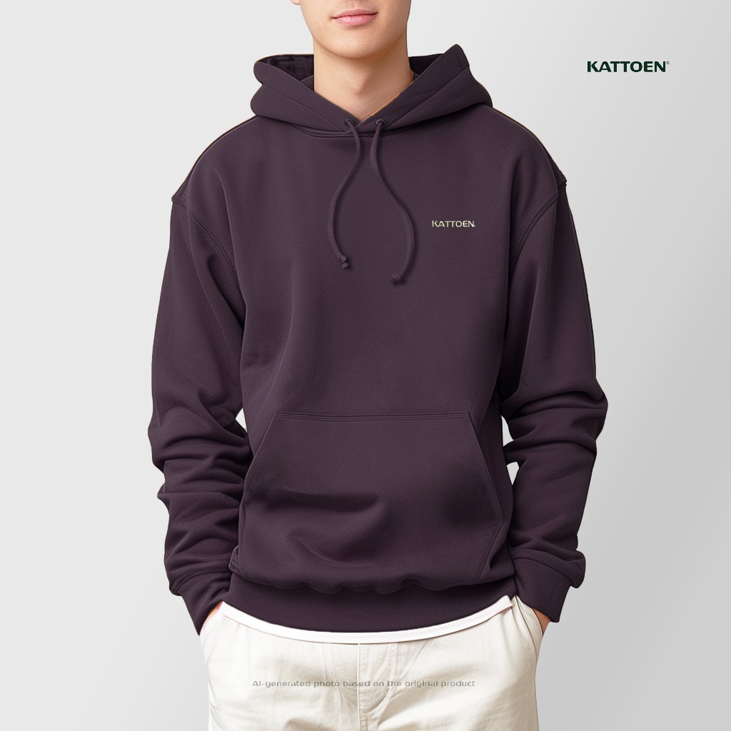 Kattoen Jaket Jumper Hoodie Polos - Dark Purple 270 Gsm