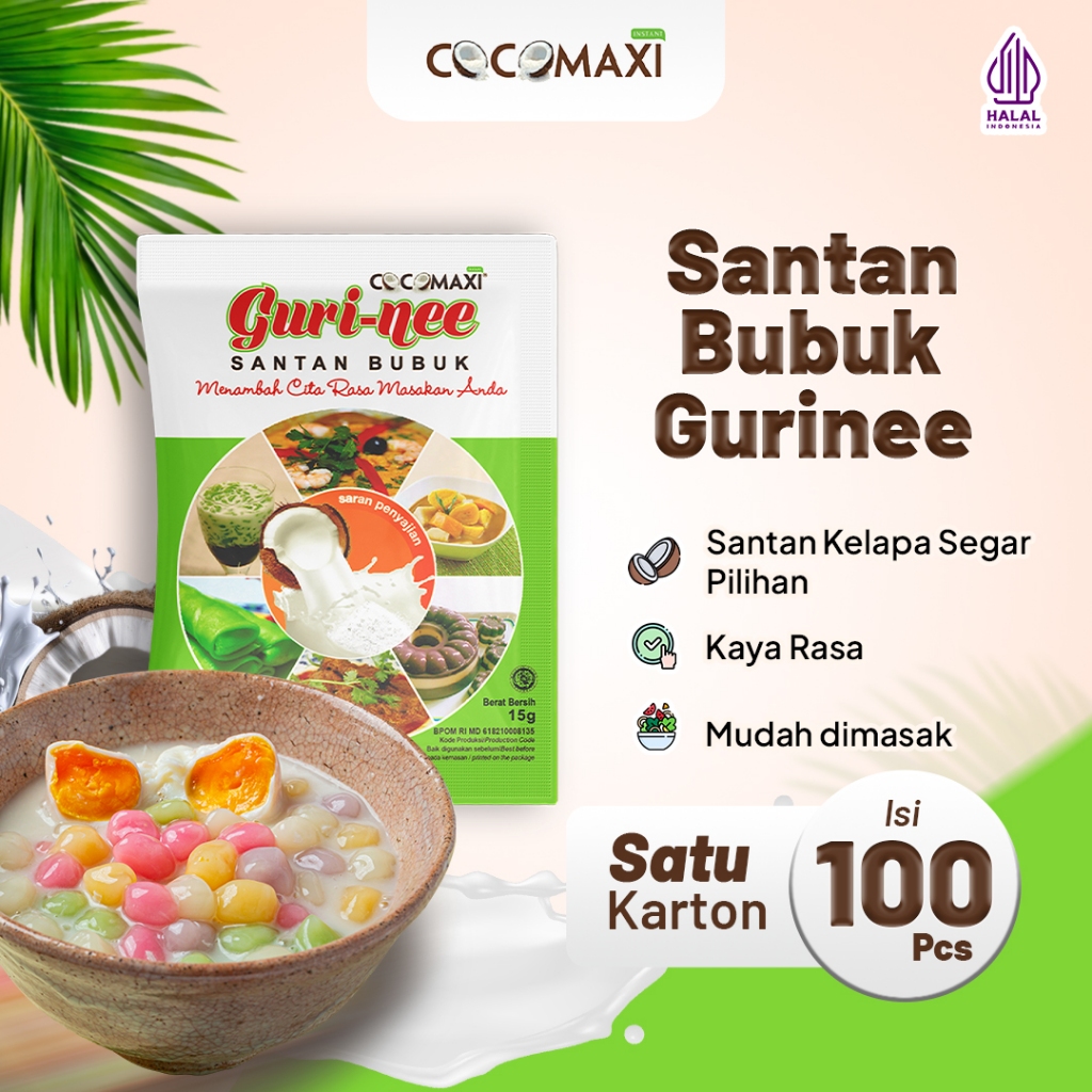

COCOMAXI - Santan Bubuk Renceng Gurinee 15gr - 10 pcs x 10
