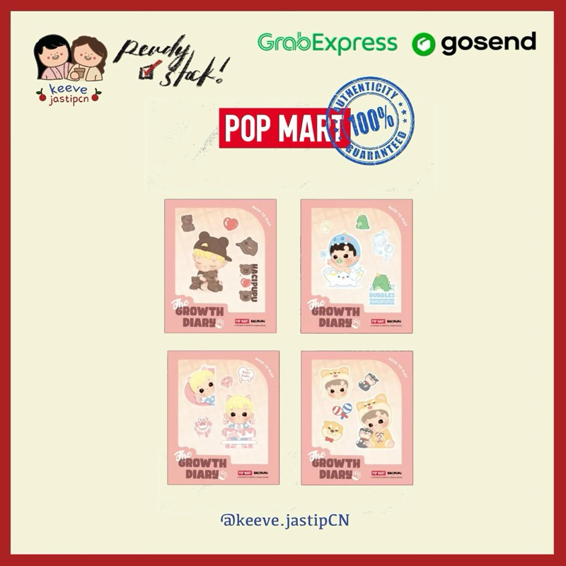 

<READY STOCK> Popmart Hacipupu The Growth Diary Sticker Sheet Set of 4