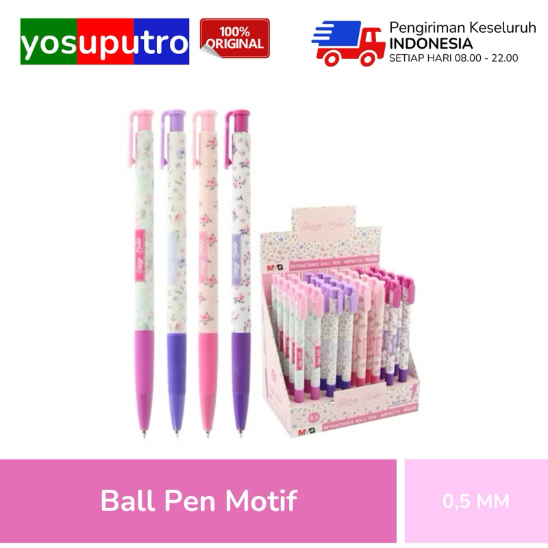 

M&G Pulpen II Retractable Ball Pen Motif Bunga FLower