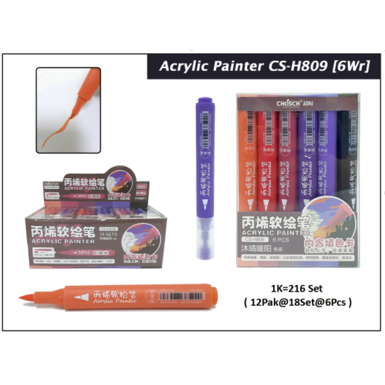 

Chosch Spidol Acrylic Painter CS-H Isi 6 Warna Campur Original