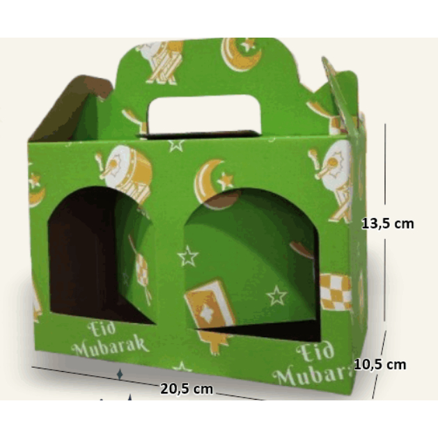 

Box E-flute Toples isi 2 Lebaran Ramadhan 2025 Hijau Muda