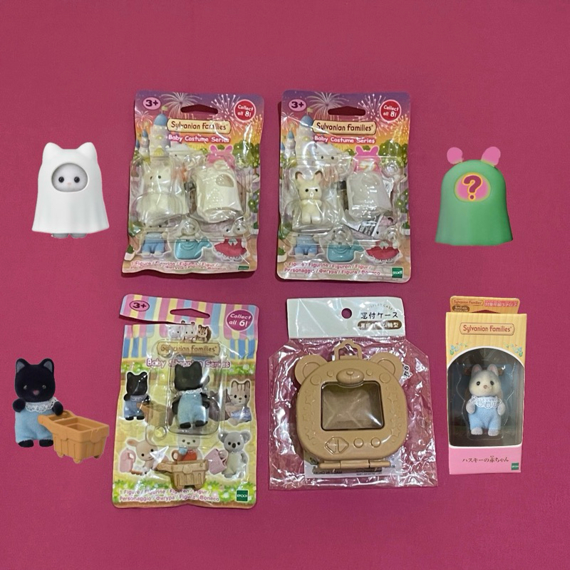 [READY] SYLVANIAN FAMILIES | unsealed / blind bag | ghost cat, ghost rabbit bunny, tuxedo cat ireng,
